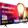 Westinghouse 65” Mini-LED 4K UHD Roku TV, Dolby Vision HDR, QLED Quantum Color, Local Dimming, MEMC Motion, Apple HomeKit & AirPlay 2(55 Inch)