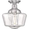 Westinghouse 6573200 Scholar 9-Inch, One-Light Indoor Semi-Flush Mount Ceiling Fixture, Brushed Nickel Finish with Clear Glass