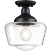 Textued Black with Clear Seeded Glass
