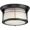 Westinghouse 6674600 Senecaville Two-Light Exterior Flush-Mount Fixture, Weathered Bronze Finish on Steel with White Alabaster Glass