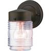 Westinghouse 6688200 One-Light Outdoor Jelly Jar Wall Fixture, Oil Rubbed Bronze Finish with Clear Ribbed Glass