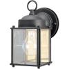 Westinghouse 6697200 One-Light Exterior Wall Lantern, Textured Black Finish on Steel with Clear Glass Panels