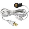 Westinghouse 70108 6-Foot Cord Set with Snap-In Pigtail Candelabra-Base Socket and Cord Switch, White