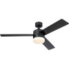 Westinghouse 7205900 Alta Vista, Modern LED Ceiling Fan with Light and Remote Control, 52 Inch, Matte Black Finish, Opal Frosted Glass(Matte Black)