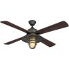 Westinghouse 7307100 Porto, Craftsman-Style LED Ceiling Fan with Light, 52 Inch, Black-Bronze Finish, Amber Frosted Glass(Black-Bronze)