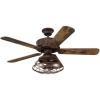Westinghouse 74001B00 Vintage-Style Barnett, Smart WiFi Ceiling Fan Compatible with Amazon Alexa and Google Home with LED Light, Remote Control, 48 Inch, Barnwood Finish, Cage Shade(Remote Control)