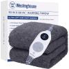 Westinghouse Electric Blanket Throw Size, Soft Plush Sherpa Heated Blanket with 6 Heating Levels & 2-10 Hours Auto-Off, Machine Washable, 50×60 inches, Rust(Darkgrey)