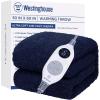 Westinghouse Electric Blanket Throw Size, Soft Plush Sherpa Heated Blanket with 6 Heating Levels & 2-10 Hours Auto-Off, Machine Washable, 50×60 inches, Rust(Navy)