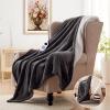 Westinghouse Electric Blanket with Foot Pocket for Adults, Ultra Soft Flannel to Sherpa Heated Throw with 6 Heating Levels & 2-10 Hours Time Settings, Fast Heating & Machine Washable, 50×62, Brown(Charcoal)