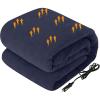 Westinghouse Heated Car Blanket, 12-Volt Electric Blanket for Car, Truck, SUV, RV, Portable Heated Throw for Camping, Red Buffalo Plaid, 59″ x 43”(Navy)