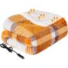 Westinghouse Heated Car Blanket, 12-Volt Electric Blanket for Car, Truck, SUV, RV, Portable Heated Throw for Camping, Red Buffalo Plaid, 59″ x 43”(Orange Plaid)