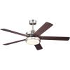 Westinghouse Lighting 7209100 Transitional Castle LED 52 inch Brushed Nickel Indoor Ceiling Fan, LED Light Kit with Opal Frosted Glass(With LED Bulbs)