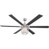 Westinghouse Lighting 7225000 WILLA Ceiling Fan with Light and Remote Control, 60 Inch, Brushed Nickel
