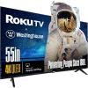 Westinghouse Roku TV – 50 Inch Smart TV, 4K UHD Television with Wi-Fi Connectivity and Mobile App, Flat Screen, Bluetooth, Compatible with Apple AirPlay, Alexa and Google Assistant(55 Inch – QLED)