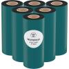 Westinghouse Thermal Transfer Ribbon, 4.33″ x 243′, 0.5″ Core, Premium Wax Resin Enhanced Ink Side Out Wax Ribbon for Thermal Printers, Black, 1 Roll, Compatible with Zebra GC420t, GK420t, GX420t(4.33 IN x 233 FT (Pack of 6))