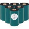 Westinghouse Thermal Transfer Ribbon, 4.33″ x 243′, 0.5″ Core, Premium Wax Resin Enhanced Ink Side Out Wax Ribbon for Thermal Printers, Black, 1 Roll, Compatible with Zebra GC420t, GK420t, GX420t(4.33 IN x 1476 FT (Pack of 6))