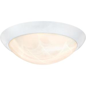 6106600 11-Inch LED Indoor Flush Mount Ceiling Fixture, White Finish with White Alabaster Glass