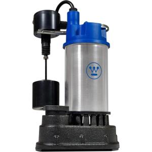Westinghouse – 3/4 HP Submersible Cast Iron and Stainless Steel Sump Pump with Integrated Vertical Float Switch – Pump Up To 6,000 Gallons Per Hour – 3 Year Warranty(1/2 HP)