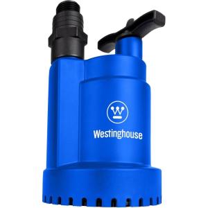 Westinghouse – Sump Pump, 1/4 HP Submersible Water Pump, Thermoplastic Portable Electric Transfer Pump Utility Pump for Hot Tub Swimming Pool Basement Garden Pond Tubs Draining with 10FT Cord