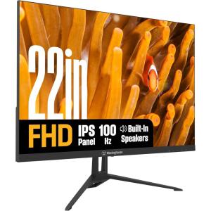 Westinghouse 22 Inch Computer Monitor, 100Hz, 1080p Full HD IPS Display, Adaptive Sync, Blue Light Protection, Home Office PC Screens with Built in Speakers, HDMI, VGA, for Work & Productivity(22 Inch)