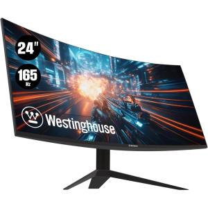 Westinghouse 27 Inch Curved Full HD Gaming Monitor, 200Hz, AMD FreeSync Support, Low Motion Blur, 1500R Curve, 1920 x 1080, for PC Games with Built in Speakers, DisplayPort, 2X HDMI(24 Inch)