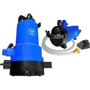 Westinghouse 2-In-1 Utility Pump 1/4 HP, Submersible Water Transfer Sump Pump/Pool Draining, Flooded Basement, 10 Ft power cord, Includes 5ft Gardon Hose & Suction Strainer