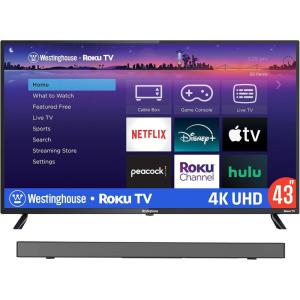 Westinghouse 4K 43 Inch TV and 3.1.2 All-in-One Soundbar