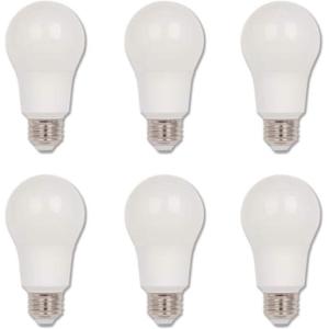 Westinghouse 5077100 9 Watt (60 Watt Equivalent) Omni A19 Dimmable Cool White LED Light Bulb, Medium Base(6 Pack)