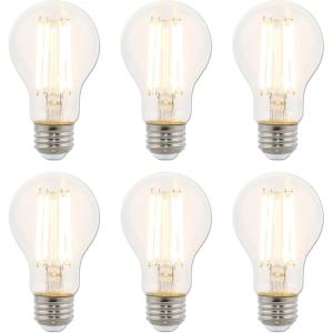 Westinghouse 5316500 6.5 Watt (60 Watt Equivalent) A19 Dimmable Clear Filament LED Light Bulb, Medium Base, Single(20w 2700k Clear)