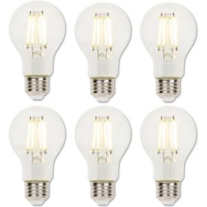 Westinghouse 5316500 6.5 Watt (60 Watt Equivalent) A19 Dimmable Clear Filament LED Light Bulb, Medium Base, Single(6.5w 3000k Clear)