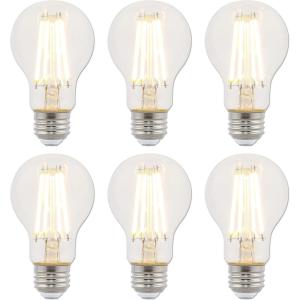 Westinghouse 5316500 6.5 Watt (60 Watt Equivalent) A19 Dimmable Clear Filament LED Light Bulb, Medium Base, Single(8w 2700k Clear)