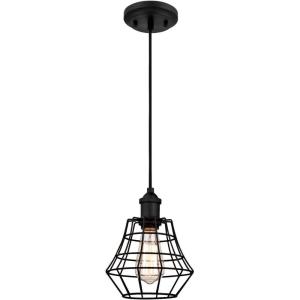 Westinghouse 6105300 Nathaniel One-Light Indoor Mini Pendant, Matte Black Finish with Angled Bell Cage Shade, Oil-Rubbed Bronze(Oil-Rubbed Bronze)