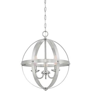 Westinghouse 6110400 Stella Mira Three-Light Pendant, Antique Ash(Brushed Nickel)