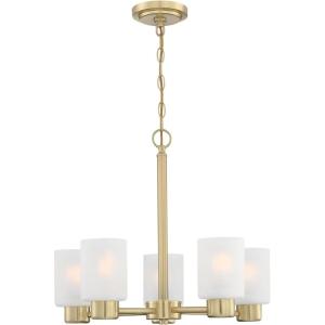Westinghouse 6115300 Sylvestre Transitional Five-Light Indoor Chandelier, Matte Black Finish, Clear Glass(Champagne Brass)