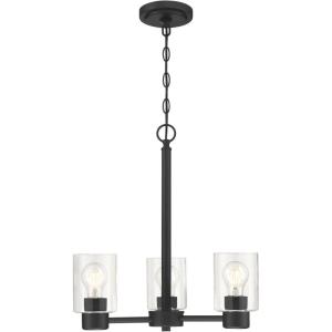 Westinghouse 6115400 Sylvestre Transitional Three-Light Indoor Chandelier, Matte Black Finish, Clear Glass(Matte Black)