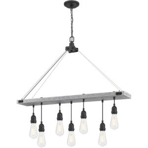 Westinghouse 6116400 Elway Vintage-Style Seven-Light Indoor Chandelier, Antique Ash Finish with Matte Brushed Gun Metal Accents(Antique Ash and Matte Brushed Gunmetal)