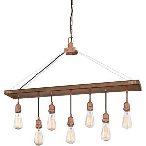 Westinghouse 6116400 Elway Vintage-Style Seven-Light Indoor Chandelier, Antique Ash Finish with Matte Brushed Gun Metal Accents(Barnwood & Copper)