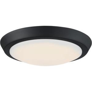 Westinghouse 6117400 Traditional One-Light, 11 Inch 20 Watt LED Indoor Flush Mount Ceiling Light Fixture, Matte Black Finish, Acrylic Shade