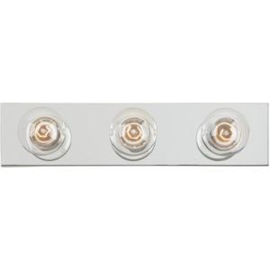 Westinghouse 6117500 Traditional Three-Light Indoor Vanity Light Fixture, Matte Black Finish, No Shades(Chrome)