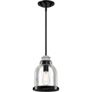 Westinghouse 6117800 Cindy Vintage-Style One-Light Indoor Mini Pendant Light, Brushed Nickel Finish, Clear Glass(Matte Black)