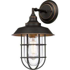 Westinghouse 6121600 Iron Hill Vintage-Style One Light Outdoor Wall Fixture, Black-Bronze Finish with Highlights, Clear Glass 9-Inch(9-Inch)
