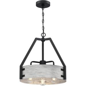 Westinghouse 6126000 Callowhill Craftsman-Style Four Light Indoor Chandelier, Matte Black and Antique Ash Finish(Matte Black)