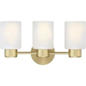 Westinghouse 6126700 Sylvestre Transitional Three Light Wall Fixture, Champagne Brass Finish, Frosted Glass(Champagne Brass)