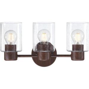 Westinghouse 6126700 Sylvestre Transitional Three Light Wall Fixture, Champagne Brass Finish, Frosted Glass(Walnut)