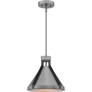Westinghouse 6128400 Pennsauken Vintage-Style One Light Indoor Pendant, Industrial Steel Finish with Iron Accents
