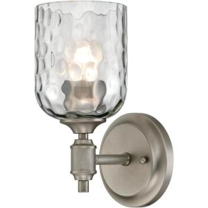 Westinghouse 6129600 Basset Contemporary One Light Wall Fixture, Champagne Brass Finish, Clear Seeded Glass(Dark Pewter)