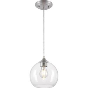 Westinghouse 6130500 Tatze Contemporary One Light Indoor Mini Pendant, Brushed Nickel Finish, Clear Glass(Brushed Nickel)