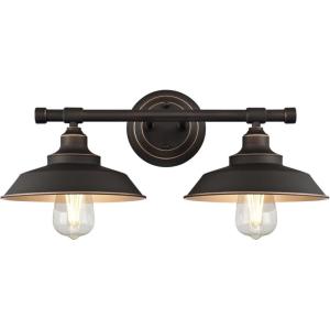 Westinghouse 6132900 Iron Hill Vintage-Style Two Light LED Indoor Wall Fixture, Oil Rubbed Bronze Finish with Highlights(Oil-Rubbed Bronze)