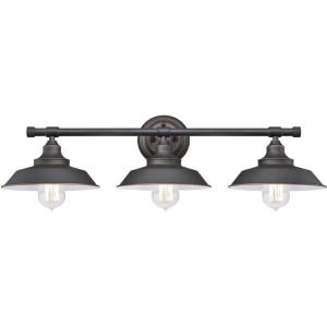 Westinghouse 6133000 Iron Hill Vintage-Style Three Light LED Indoor Wall Fixture, Oil Rubbed Bronze Finish with Highlights(Oil Rubbed Bronze with White Shades)