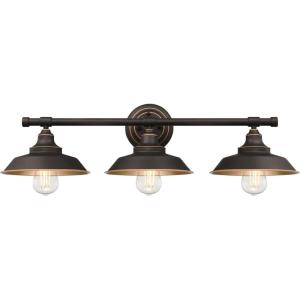 Westinghouse 6133000 Iron Hill Vintage-Style Three Light LED Indoor Wall Fixture, Oil Rubbed Bronze Finish with Highlights(Oil Rubbed Bronze with bulbs included)